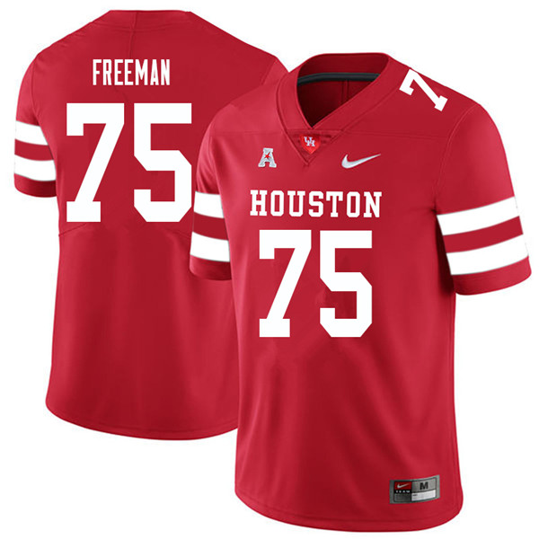 2018 Men #75 Jack Freeman Houston Cougars College Football Jerseys Sale-Red